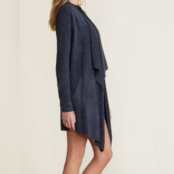 Barefoot Dreams Bamboo CozyChic Lite Indigo Cardigan Sweater Women S/M - Picture 3 of 11